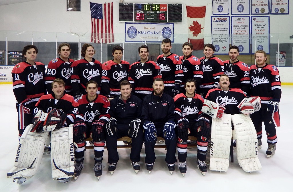 The 2015-2016 Catholic University Ice Hockey Team Courtesy of Dean Mazur