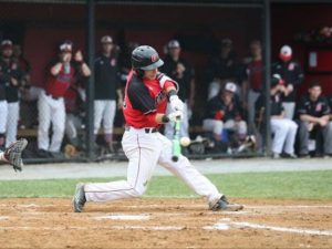 Senior John Palladino hit a three run home-run against St. Mary's